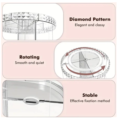 Organizador De Cosmético Maquiagem Acrílico Giratório 360º